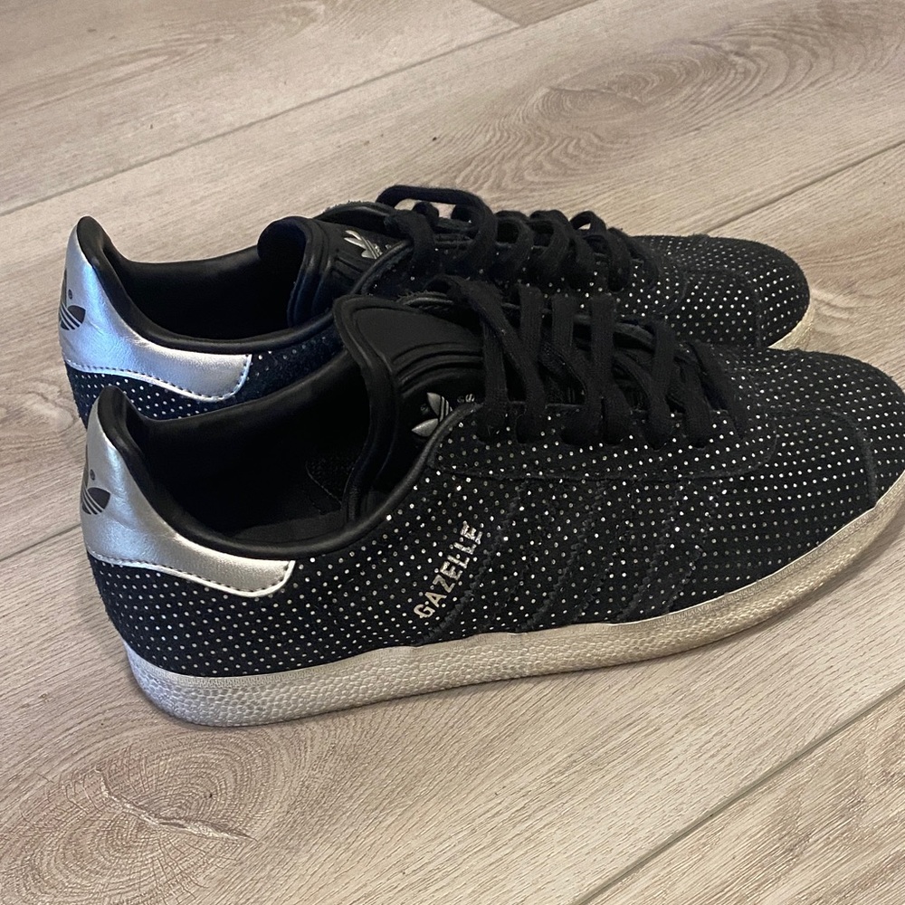 adidas | Shoes | Adidas Gazelle Black With Silver Details | Poshmark